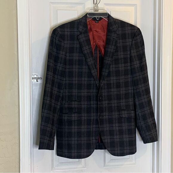 S2 Couture Gray Plaid Sports Coat Size 40R - Picture 3 of 9